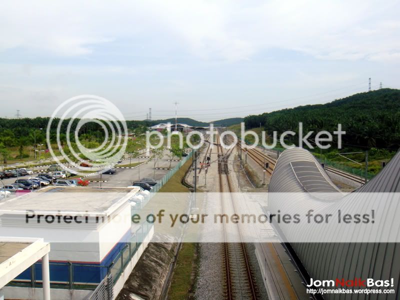 View from the overhead bridge. The depot can be seen on the left.
