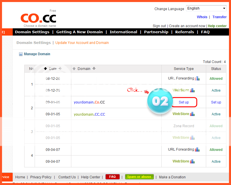 connect co.cc domain with blog